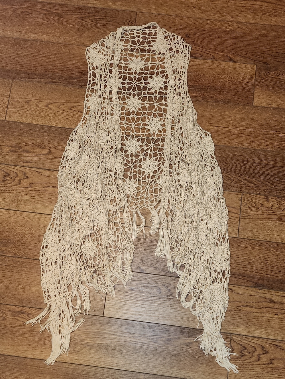 BUCKLE Boho Crochet Fringe Vest - Cream